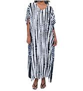 Kaftan Dresses for Women Plus Size Bathing Suit Cover up Vneck Batwing Dress Loose fit Moroccan Caftan mumu Dresses