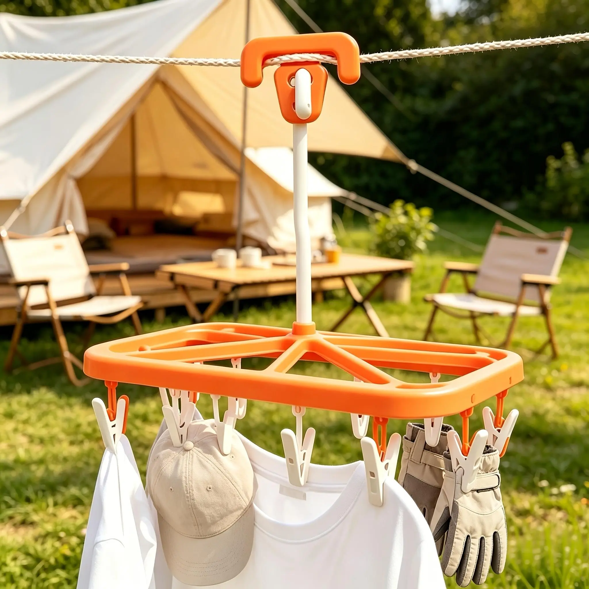 3pcs Anti-Wind Non-Slip Clothesline Position Buckles, Fits All Laundry Ropes, Firmly Fix Hangers to Avoid Clothes Piling & Blowing Away, Tool-Free Install, Anti-Aging Durable Material, Practical Laundry Accessory for Balcony Courtyard Outdoor Drying