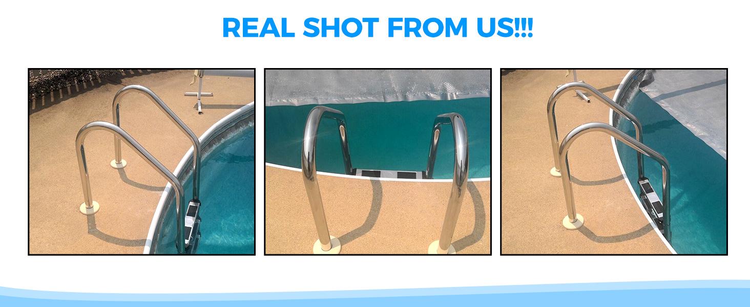 HECASA 3 Step Swimming Pool Ladder with Anti-Slip Pads for Indoor/Outdoor In-Ground Pool 300LBS Capacity Easy to Assemble and Climb 304 Stainless Steel