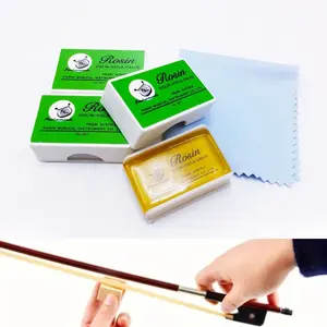 Three-Pack Violin Rosin Set with Cleaning Cloth, Low Dust Formula Rosin Blocks for Erhu, Violin, Viola, Cello, Bow Accessories, Beginner Adult String Instruments, Universal Fit, Compact Size