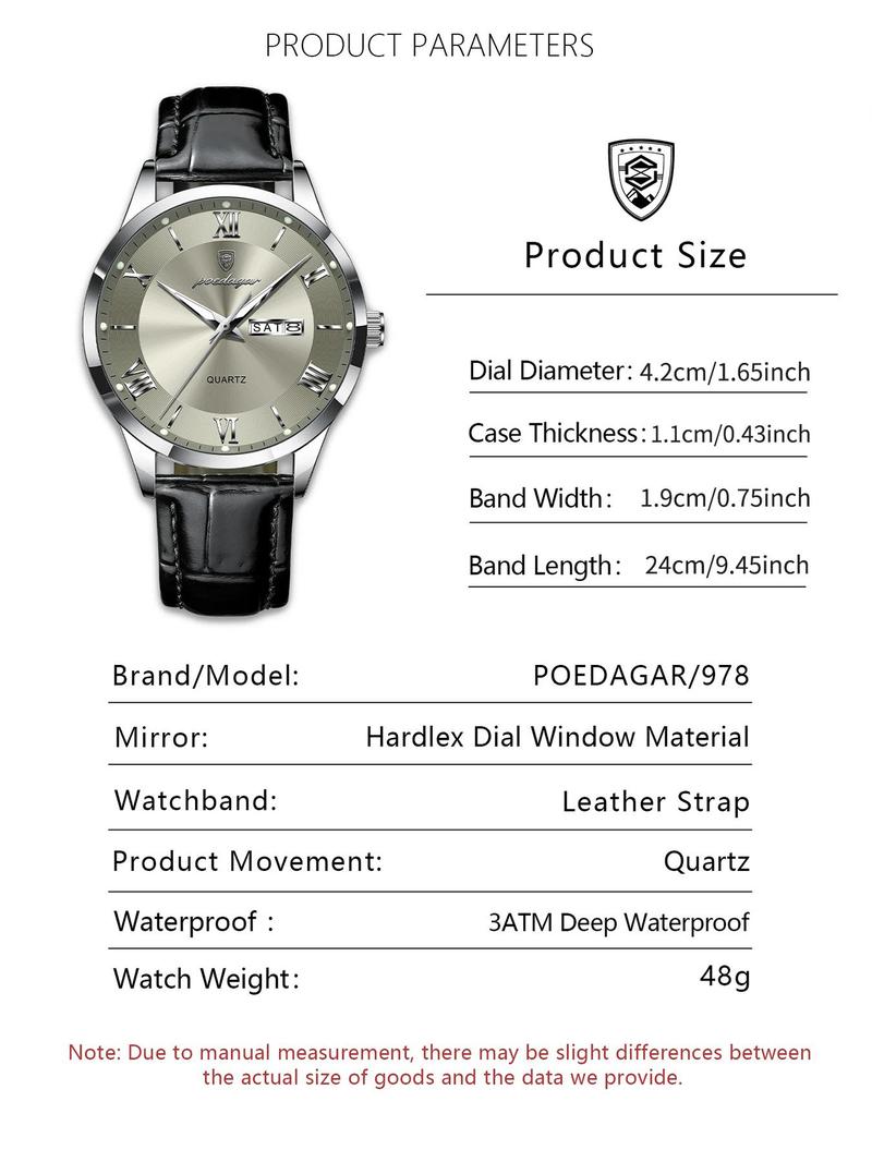 Men's Business Fashion Round Dial Analog Quartz Watch, Fashion Watch for Party, Daily Clothing Decor, Trendy All-match & Exquisite Watch for Birthday Gift with Box, Business Fashion Watches