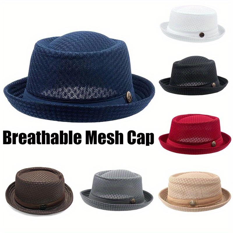 Summer Mesh Sun Hat - Unisex Breathable Mesh Fedora / Jazz Hat - Panama-Style Fedora - Stylish Accessory for Men & Women - Panama Mesh Hat