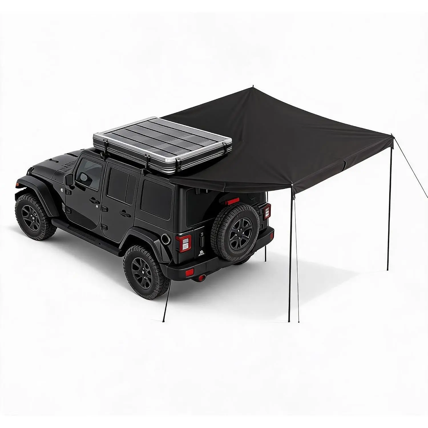 Heavy Duty 270° Car Awning - 2M Waterproof Blackout Sun Shelter, Ripstop Oxford, Portable Collapsible Canopy for SUV Truck Van Camping