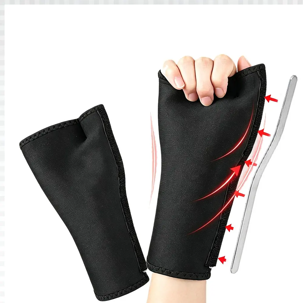 1pc Thumb Brace & Wrist Strap, Adjustable Neoprene Thumb Support with Aluminum Plate, Pressure Wrist Band for Typing, Sports