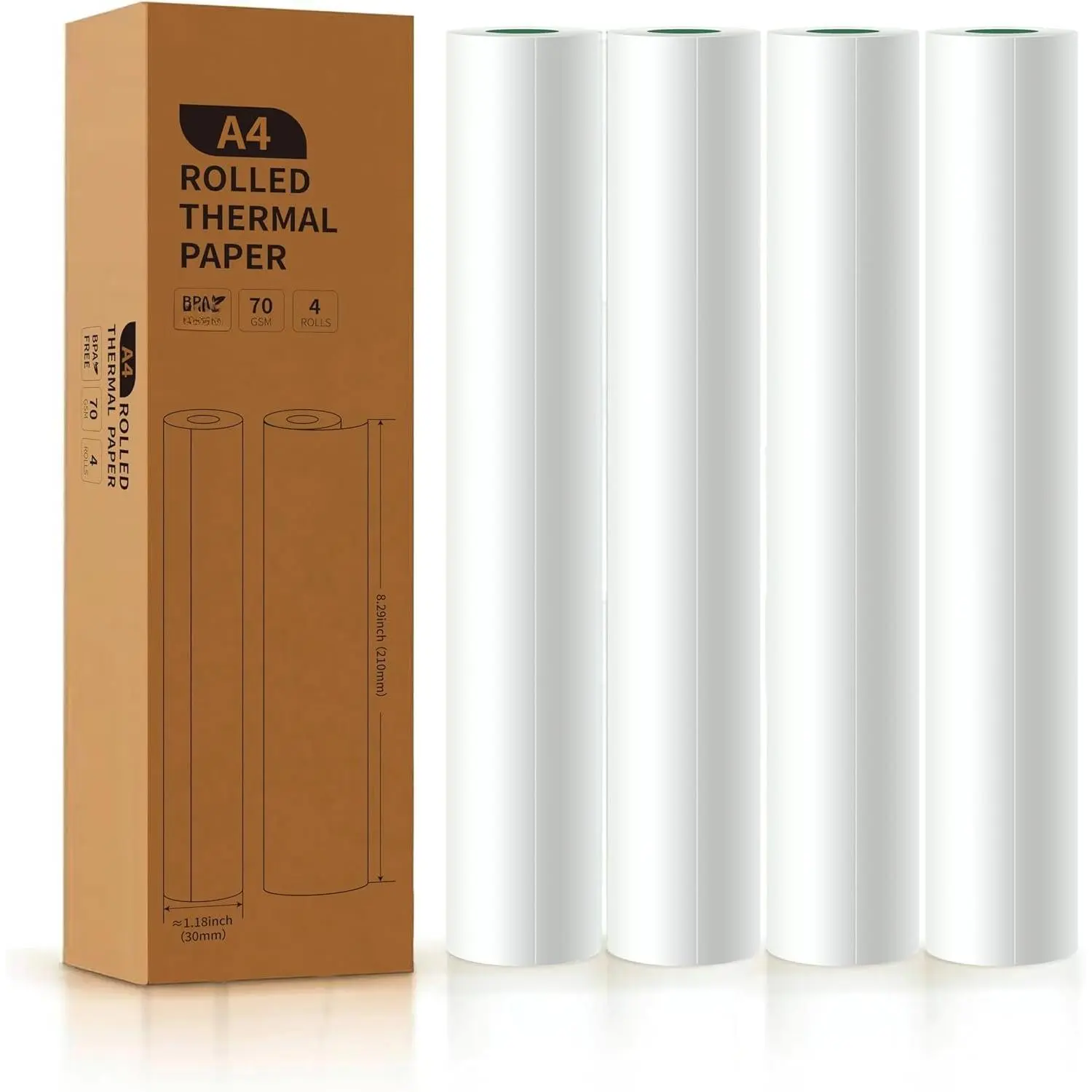 Letter Size Thermal Printer Paper, 8.5 inches x 11 inches (8.5''x23' per Roll), 4 Rolls, Quick-Dry, Sharp Printing, Portable Printer Compatible