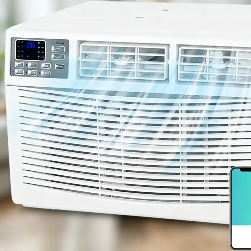 8000 BTU Smart Window Air Conditioner, WiFi Enabled App Control AC Unit, Energy Saving Cooling System with Remote, Washable Filter, Eco & Sleep Mode, Cools up to 350 Sq.Ft for Bedroom & Home