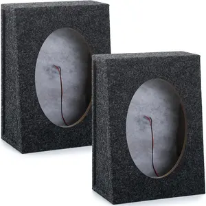 2 count Angled Style  Audio Speaker Box 6x9 Speaker Boxes  Audio Enclosures Sturdy Constructed  Speaker Box for   Subwoofer Sound Supplies(8.66 x 4.72 x 12.8 Inch)
