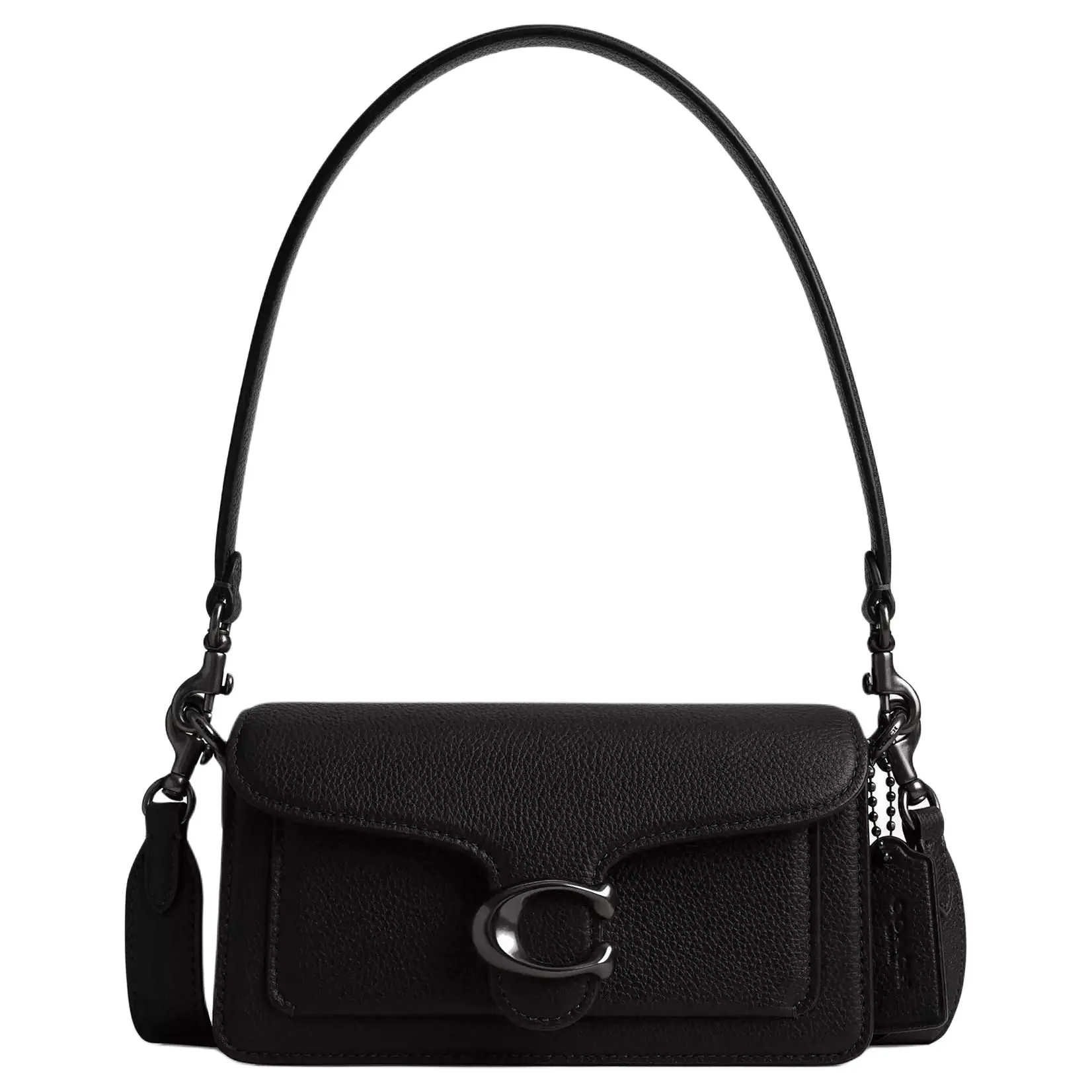 COACH Tabby 20 Handbag for Women – Detachable Strap, Polished Pebbled Leather, Crossbody/Shoulder Bag, Small, Black