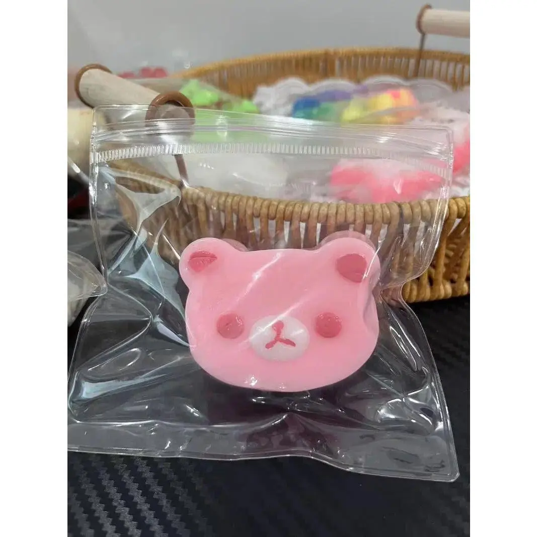 Little Red Book Viral Rilakkuma Bear Head Squishy Stress Relief Toy Food Grade Silicone Slow Rebound Creamy Feel For Kids Adults