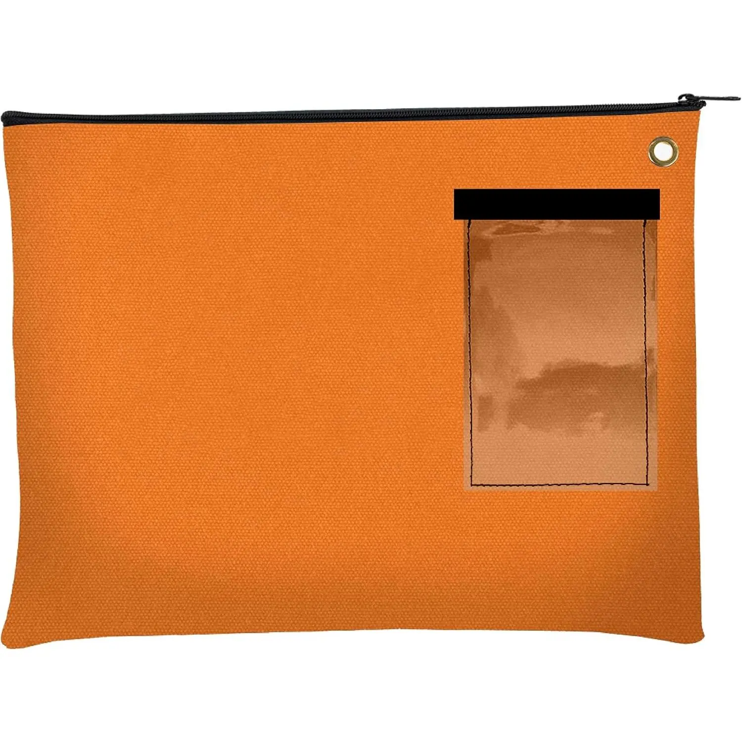 Canvas Interoffice Mailer 14 oz 14 x 11 Inch Orange Large Zipper Bag with Grommet for Security Use with Padlock or Zip Tie