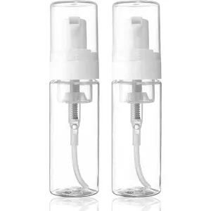 Foam Pump Bottle - 2PCS 7OZ Foam Bottle Dispenser Transparent Foaming Soap Dispenser Empty Travel Pump Bottle for Refillable Cosmetic Pump Dispensers