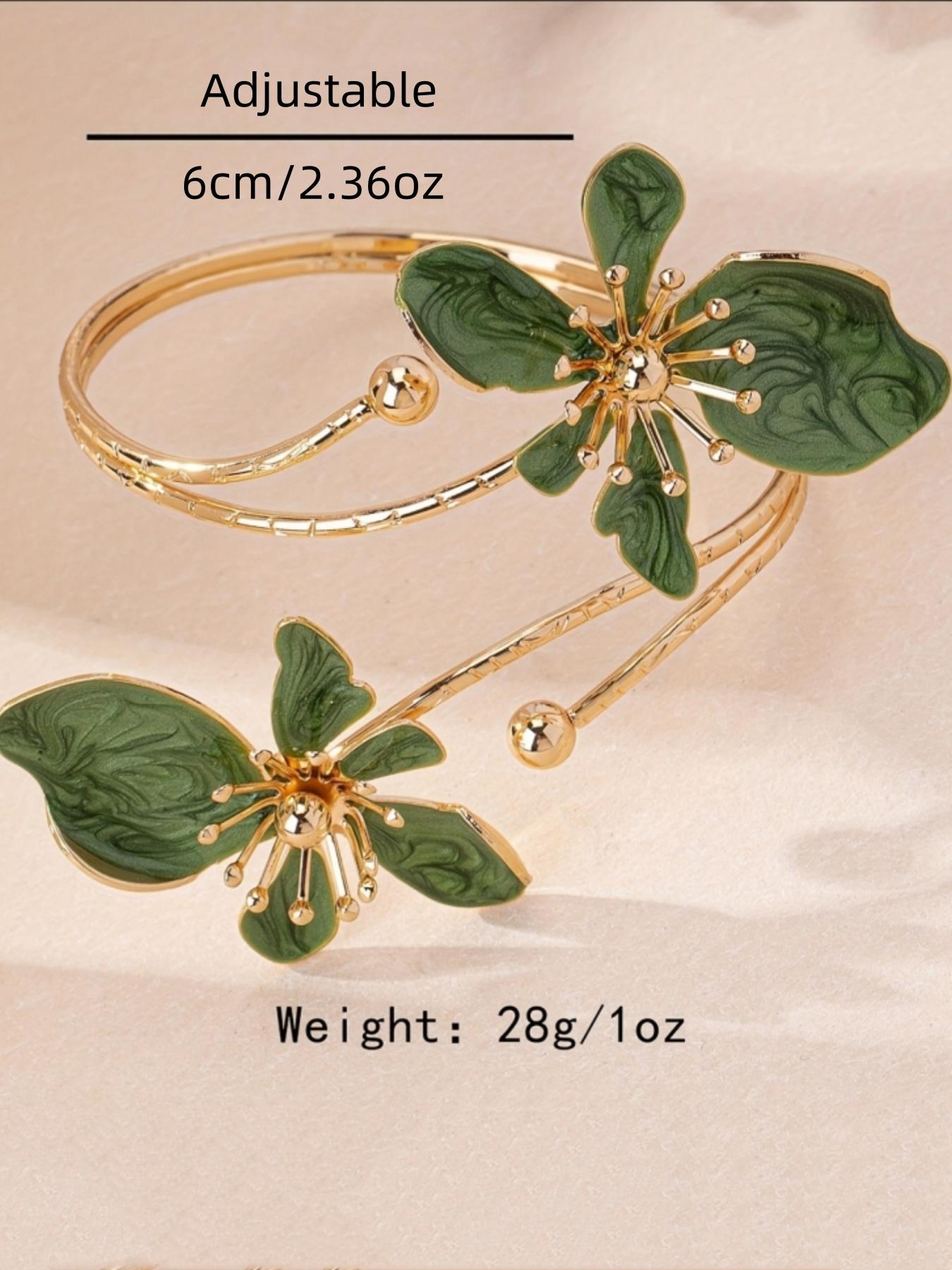 Elegant Floral Open Cuff Armlet, Adjustable Bangle for Women and Girls, Versatile Jewelry, Summer Dainty Jewelry, Perfect as a Birthday Gift, Trendy Fashionable Accessories, Fashionable Bracelet Elegant Floral Open Cuff Armlet, Adjustable Bangle for Women and Girls, Versatile Jewelry, Summer Dainty Jewelry, Perfect as a Birthday Gift, Trendy Fashionable Accessories, Fashionable Bracelet