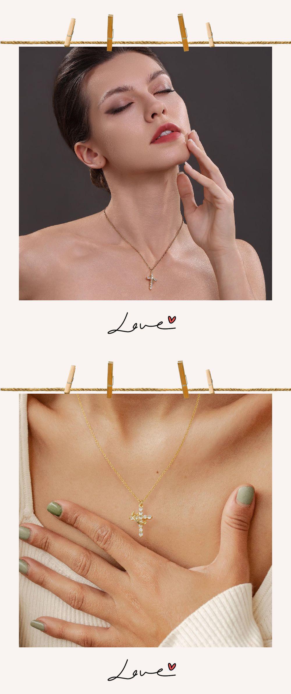 Unique new high-end pendant with a rotatable cross, crown, and circular necklace, a gift for girlfriends, women, and couples