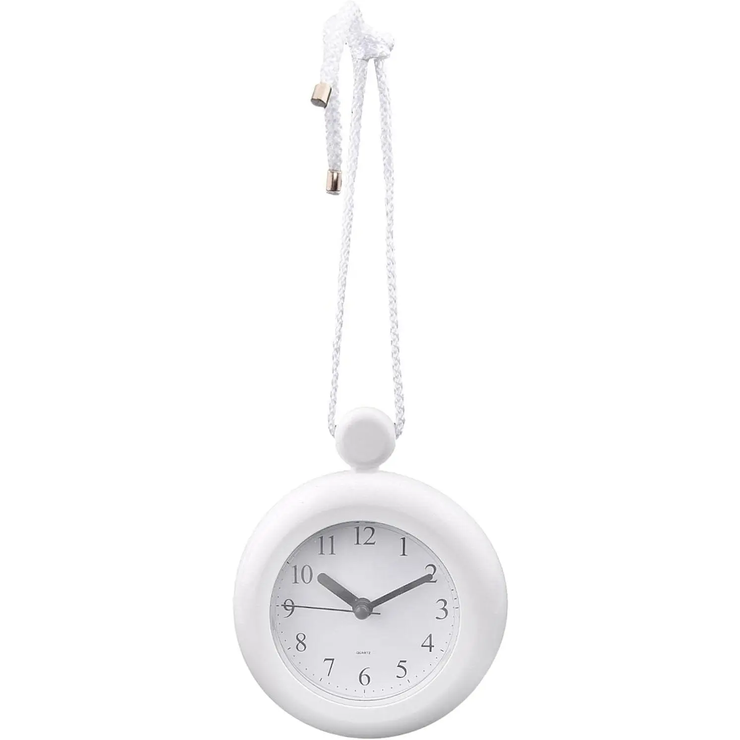 Waterproof Bathroom Shower Clock, Silent Analog Quartz Clock, Dual-Purpose Hanging/Standing Clock for Bathroom Kitchen, Easy to Read, 4.72 Inch Round, Type 1
