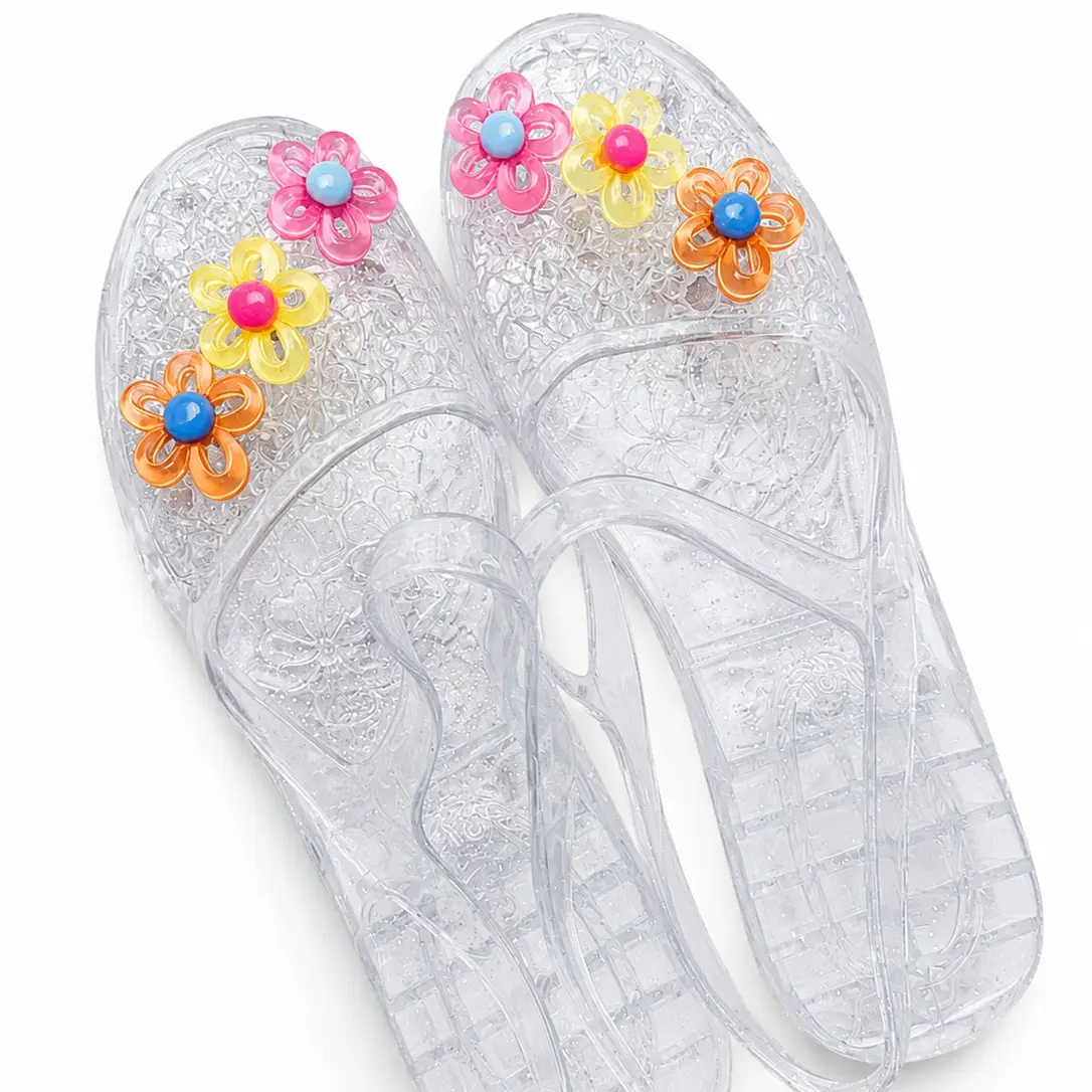 2026 Women's Sunflower Charm Jelly Sandals, Hollow Woven Flat Slippers, Versatile Indoor & Outdoor Beach Shoes, Women Shoes