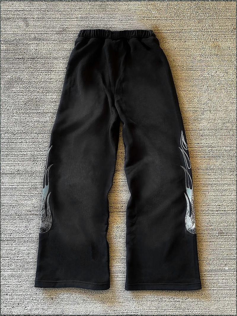 Trendy Black Fleece - lined Sweatpants with "KASH" Lettering, Star and Flame Graphics, Ideal for Street - style and Hip - hop Wear, Trending on TikTok #Sweatpants #StreetFashion #TikTokTrend, Sports Casual Pants Trendy Black Fleece - lined Sweatpants with "KASH" Lettering, Star and Flame Graphics, Ideal for Street - style and Hip - hop Wear, Trending on TikTok #Sweatpants #StreetFashion #TikTokTrend, Sports Casual Pants