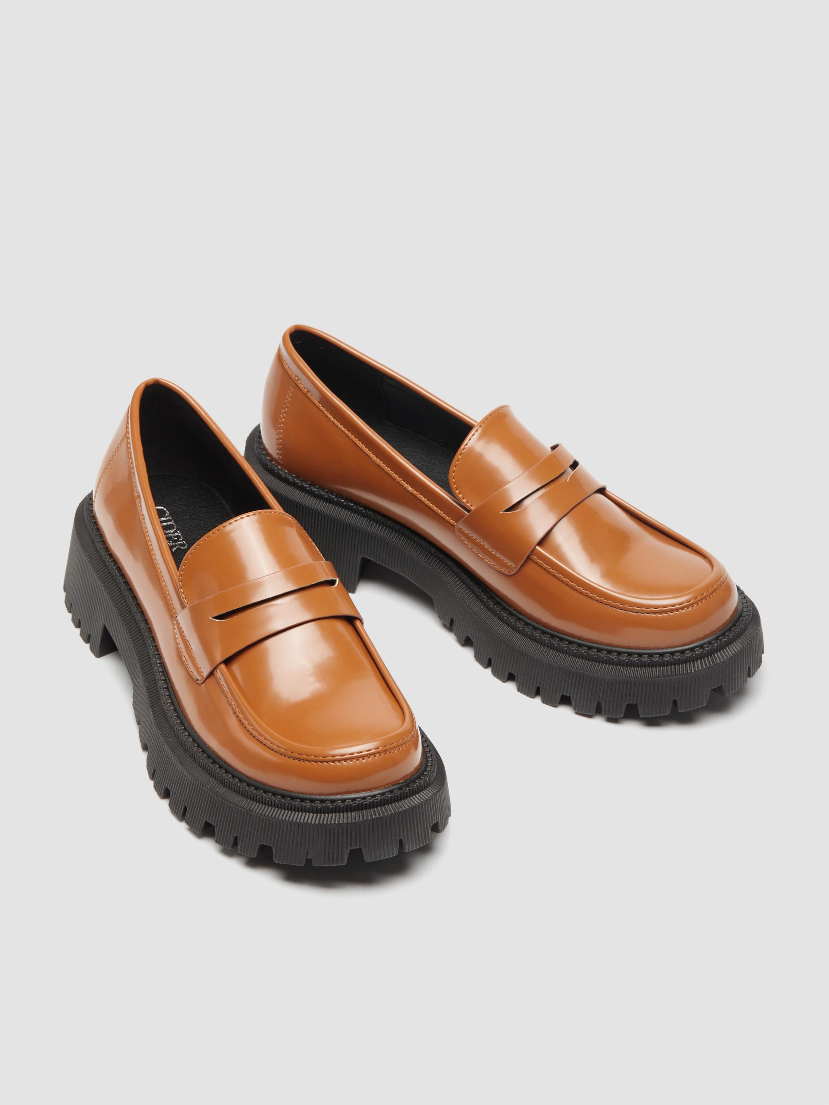 Cider [3 colors, size 36-41] Solid Patent Leather Loafers