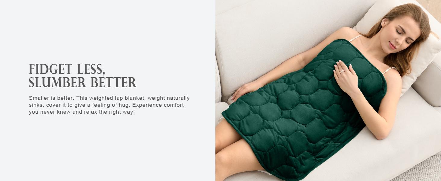 Weighted Lap Blanket 7lbs, Cozy Luxury Crystal Weighted Blanket for Adults, Small Weighted Blanket for Relaxation, Sleeping, Travel, Grey, 29" x 24" : Home & Kitchen