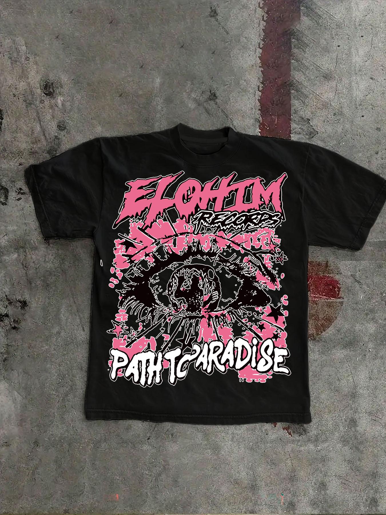 Unisex Short Sleeve T-Shirt, Casual Fashionable Style for Summer, Loose-Fitting Modern American Streetwear