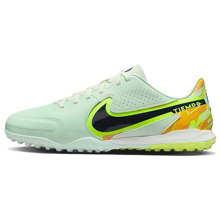 Nike Tiempo Legend 9 Academy Round Toe Lace-Up TF (Rubber Studs) Hard Ground Artificial Grass Leather Shock Absorption Slip-Resistant Durable Soccer Shoes DA1191-343