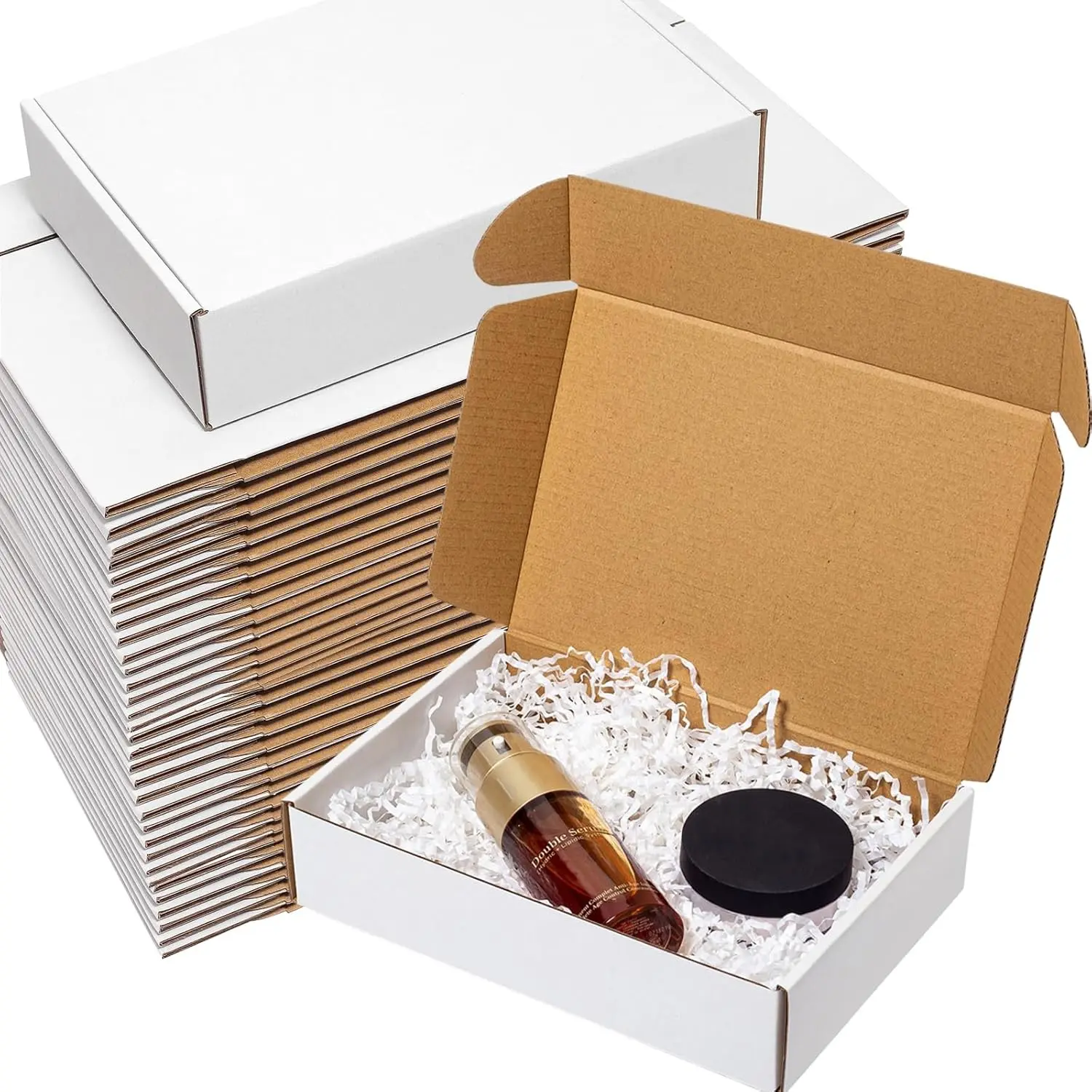 Shipping Boxes 9x6x2" 60 Pack - White Corrugated Cardboard Mailing Box for Small Business - Literature Mailer Packaging Supplies