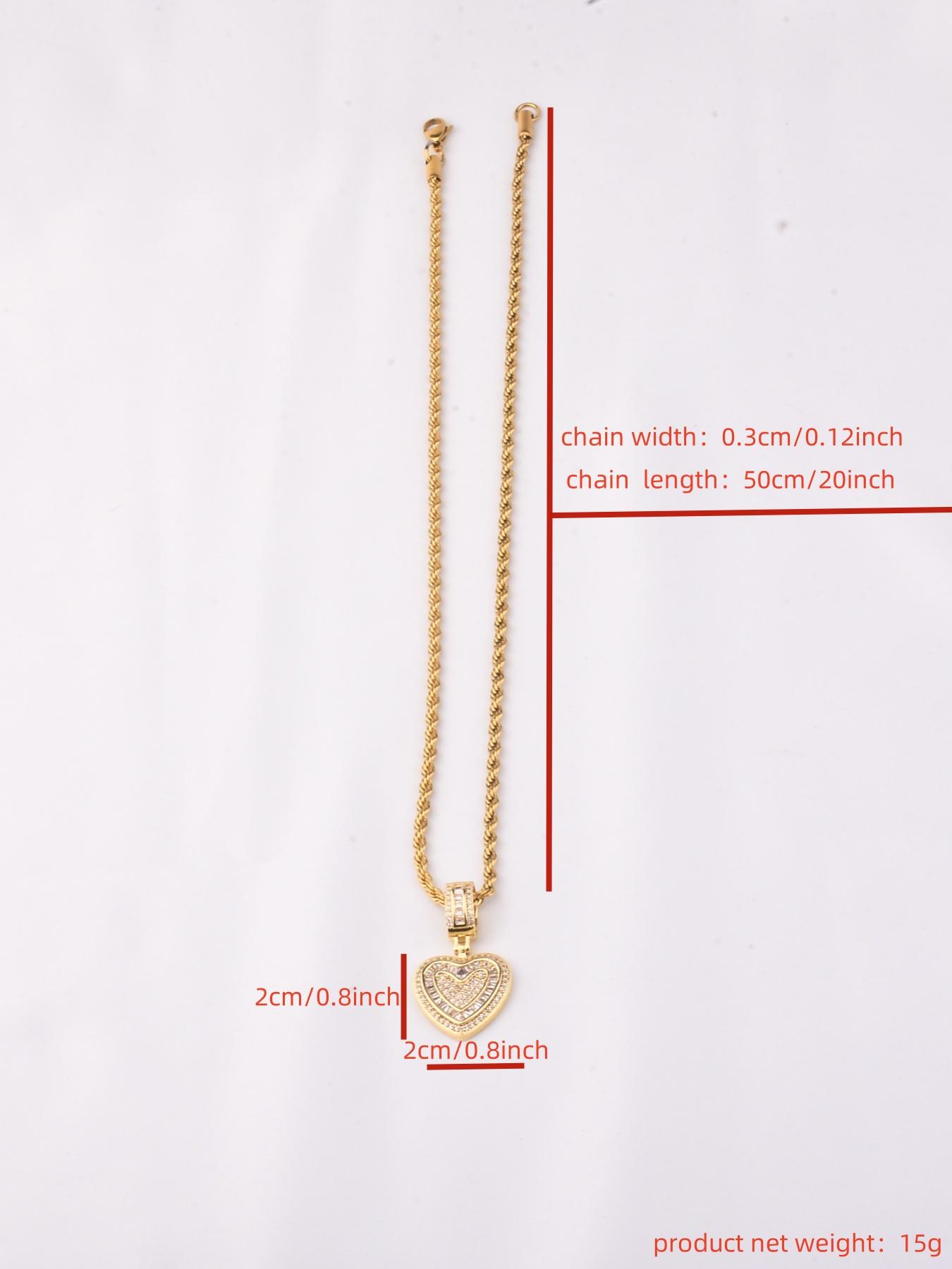 Heart Shaped Pendant Necklace, Fashion Zircon Decor Necklace for Party, Daily Decor, Trendy All-match & Exquisite Jewelry for Birthday Gift, Love Heart Necklace