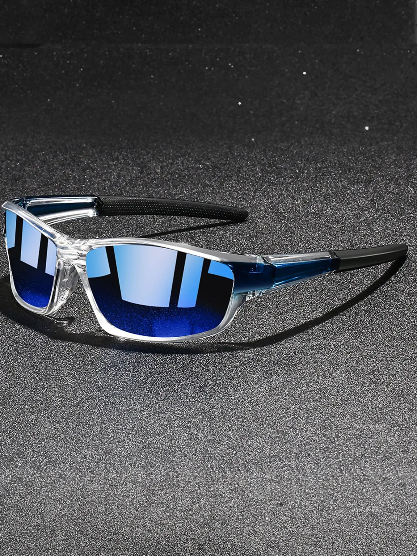 Latest model square sports glasses,provide multiple color options,transparent splicing frame collocation rubber nose pad,summer beach vacation fashion accessories,suitable for both men and women trendy glasses ﻿