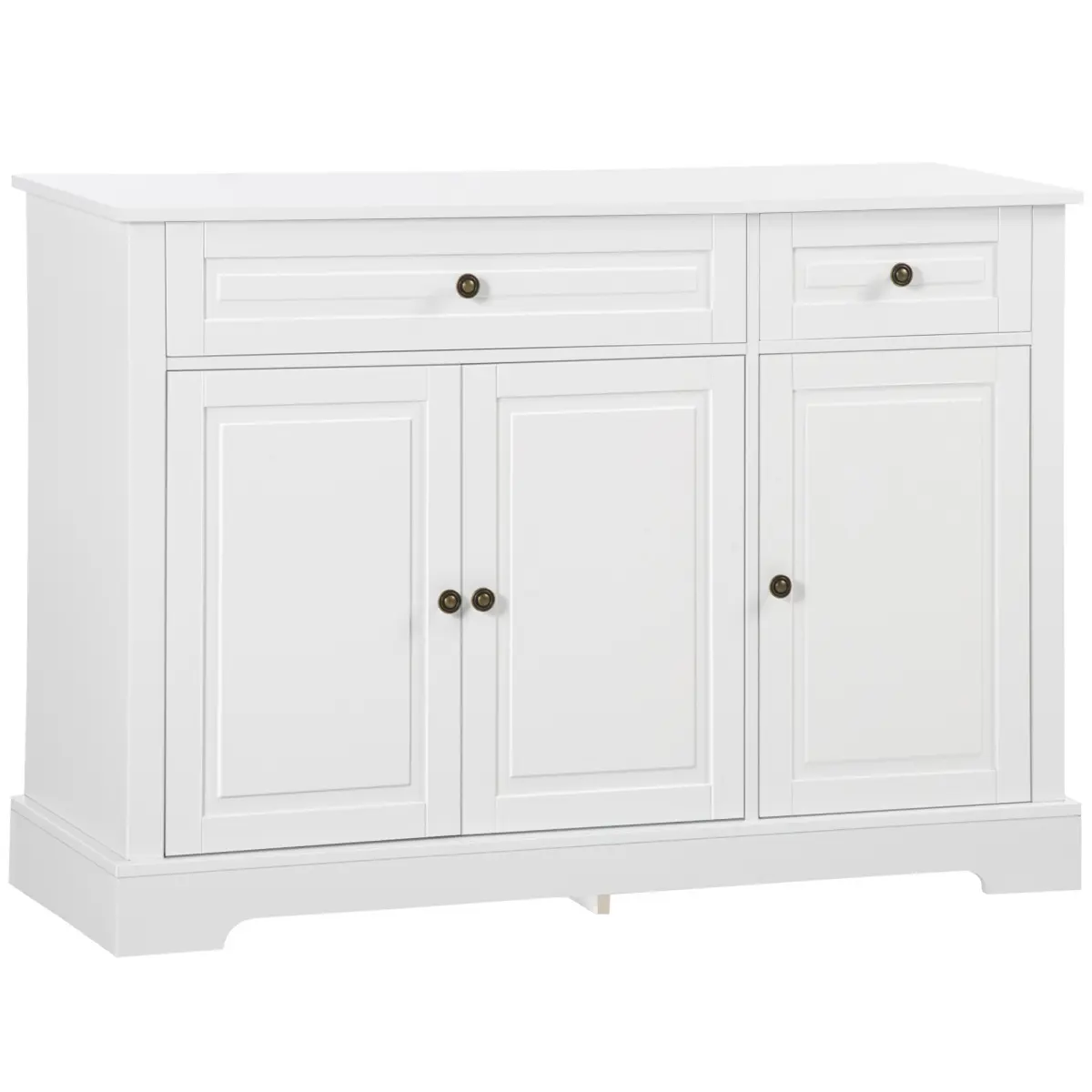 Sideboard Buffet Cabinet, Modern Kitchen Cabinet with 2 Drawers and Adjustable Shelves, Coffee Bar Cabinet, White