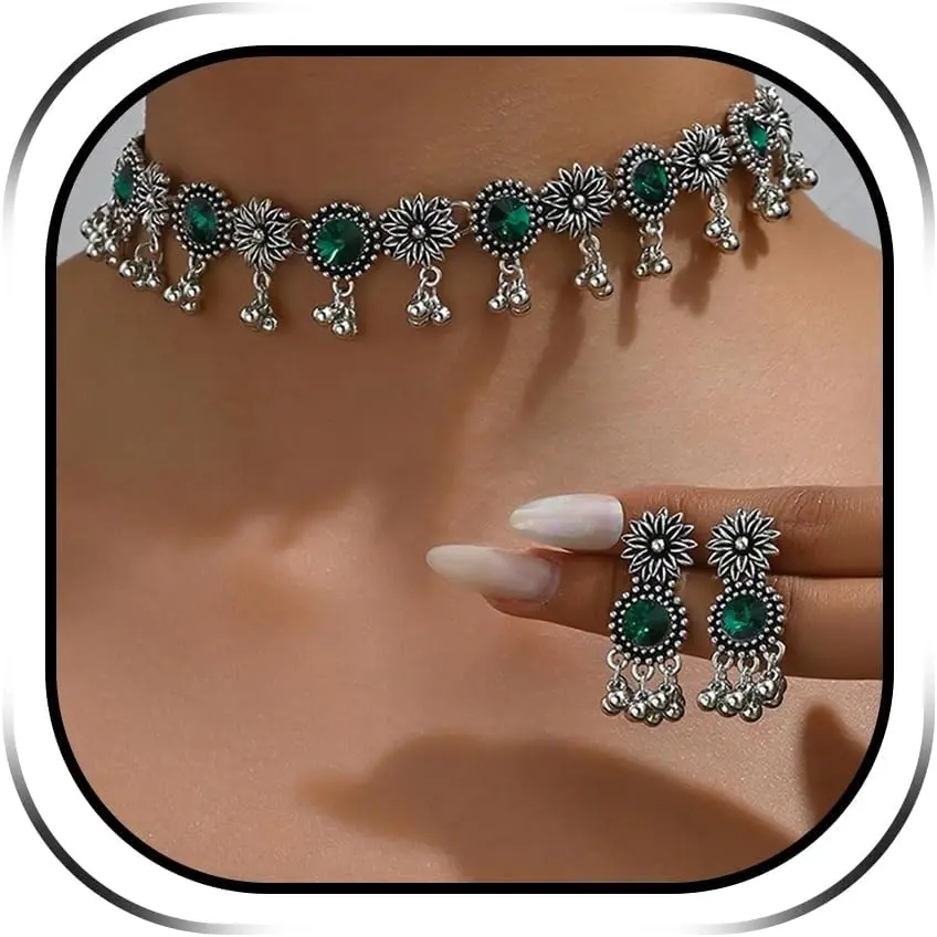 Indian  Sets for Women Traditional Bohemian Indian Wedding  Set Indian Dresses Oxidized Ethnic Party Prom Wear Gifts