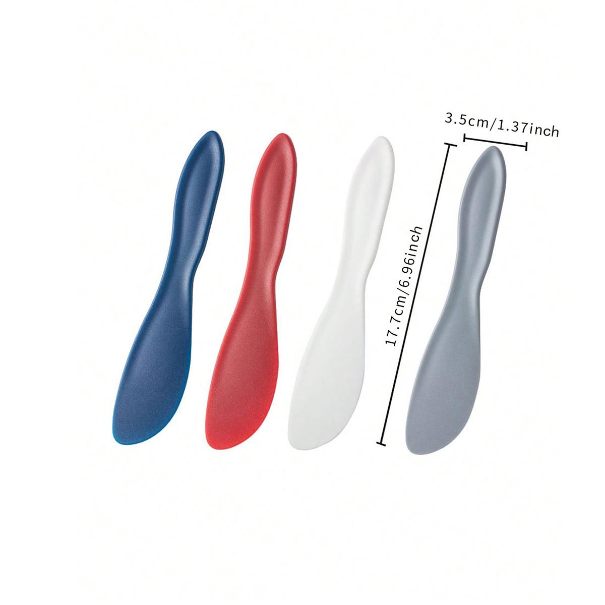 4pcs Plastic Cream Spreader, Jam Toast Sauce Smoother, Cake Small Spread Knife, Butter Knife, Baking Tools, Random Color