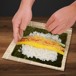Sushi Making Kit,1 Bamboo Sushi Mat,1 Rice Bazooka, 5 Pairs of Chopsticks, 2 chopsticks holder,1 Paddle, 1 Spreader, ideal gift for Sushi making Beginner