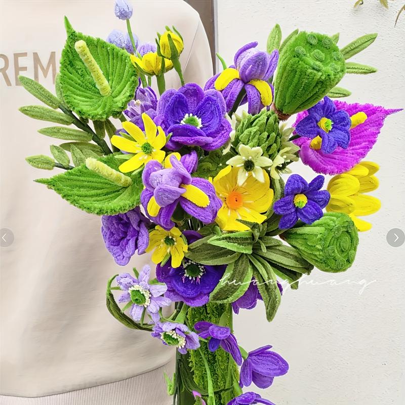 500 Piece Multi-Color Lily Twist Rod Pipe Cleaner Craft Kit, DIY Handmade Flowers Project, Perfect for