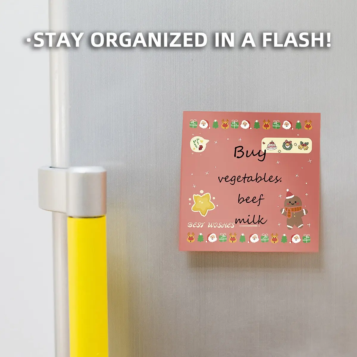 50 Sheets Christmas Sticky Notes, Cute Reusable DIY Memo Pads, Student Adhesive Paper, Fun Gift Tags & Reminders
