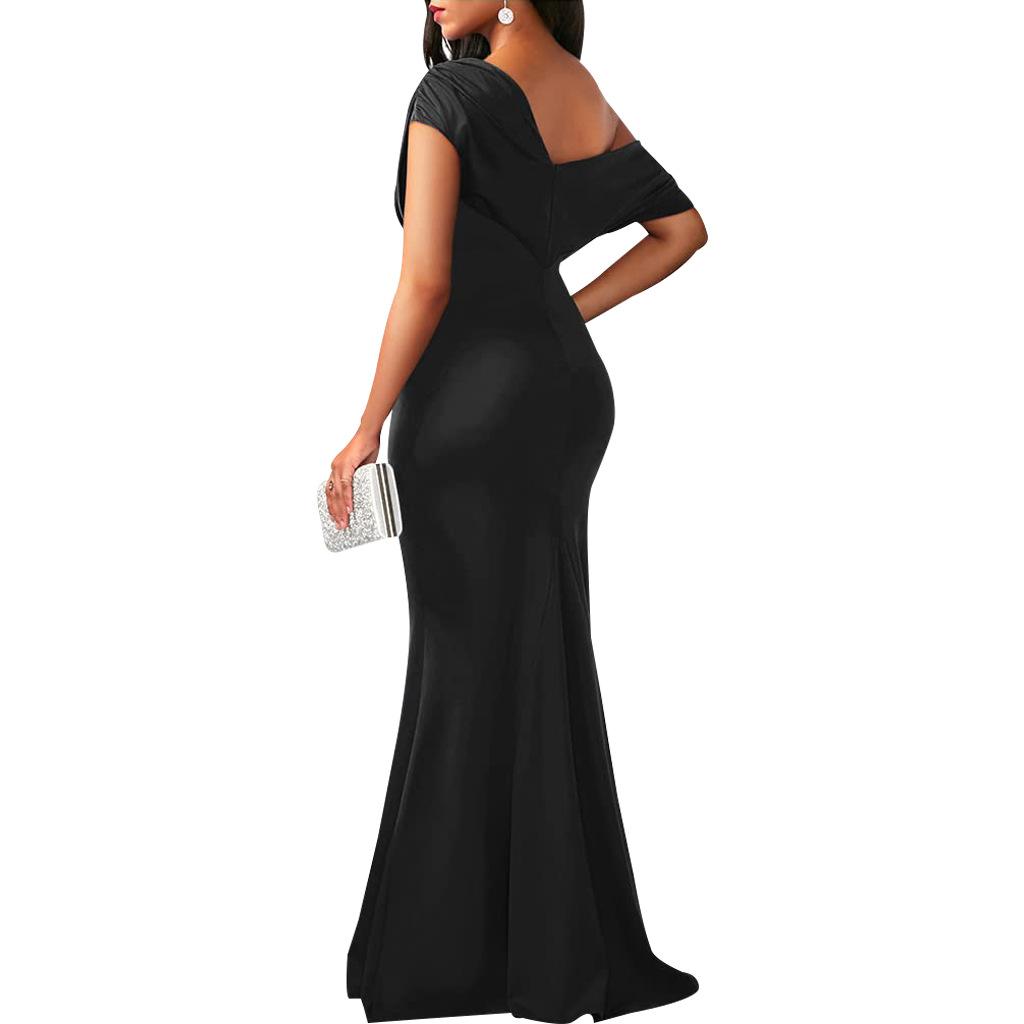 2024 Spring Women Elegant Sleeveless Off Shoulder Bodycon Long Formal Party Dress