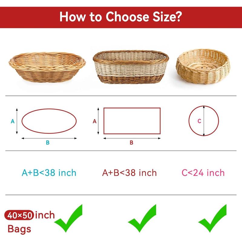 40"x 50"  Cellophane Bags, 6 count  Clear Cellophane Wrap 3 Mil Thick Plastic  Wrapping Bags for  Baskets Birthday  Shower Halloween Party Favors