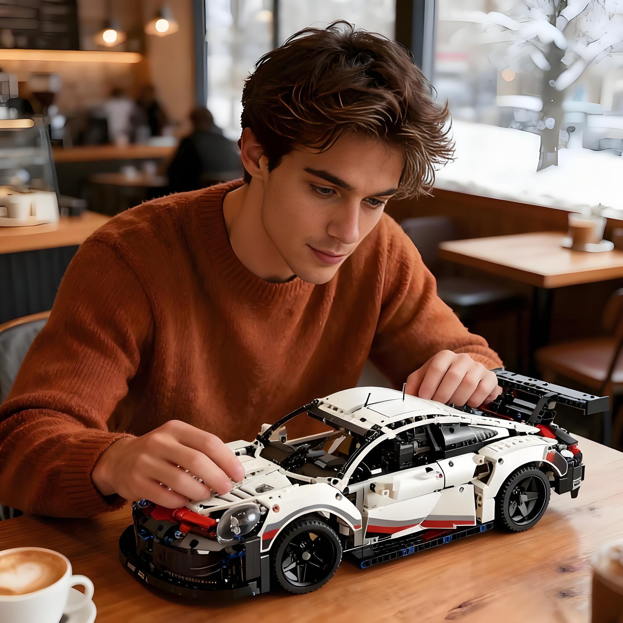 High-Performance Technic Racing Car Building Blocks Set, Realistic Supercar Model Kit, Complex Mechanical Assembly, Premium Collectible Display Toy, STEM Gift for Kids & Adults