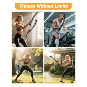 Cordless Battle Ropes - Portable, Convenient, Heavy-Duty Fitness Equipment for Home Gyms | Strength and Aerobic Muscle Training