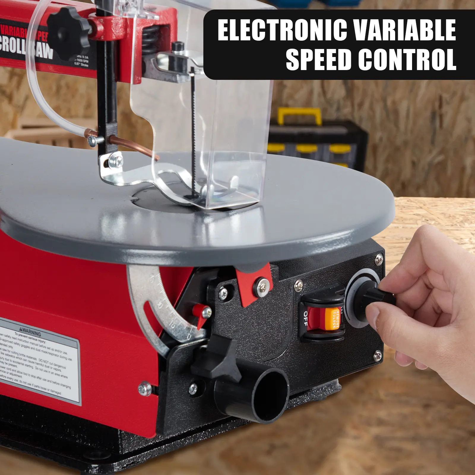 16‑Inch Variable‑Speed Scroll Saw, Precision Electric Scroll Saw with Extra‑Large Adjustable Tilting Table & Built‑in LED Work Light, Benchtop Power Tool for DIY & Professional Woodworking ProjectsLowe’s