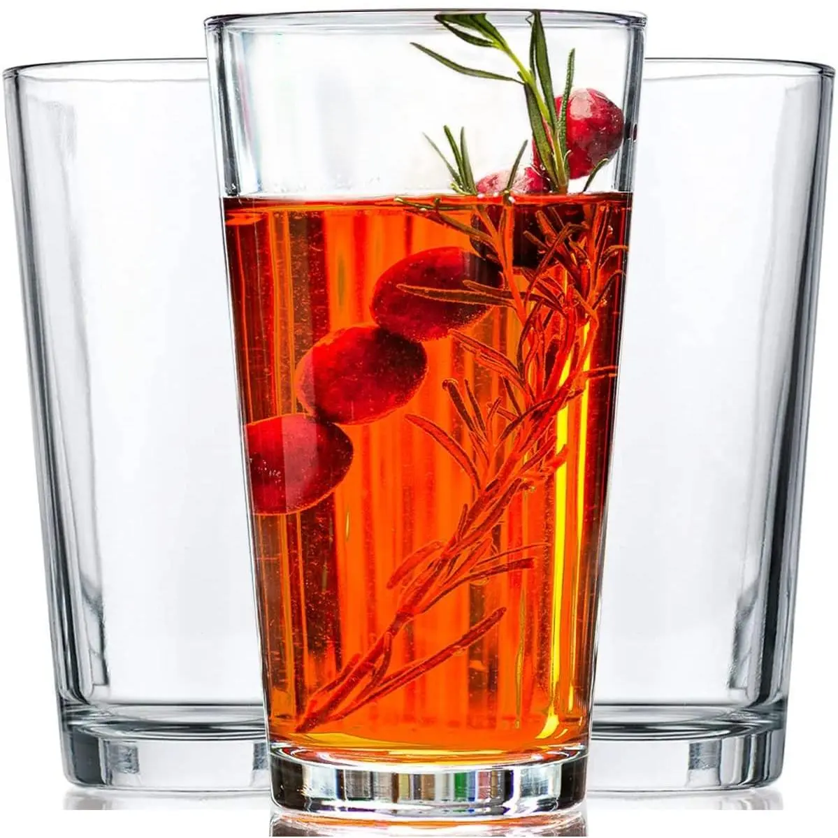 Le'raze 10-Piece, 16oz Stackable Tumbler Cup Glassware Set for Kitchen Tableware Use