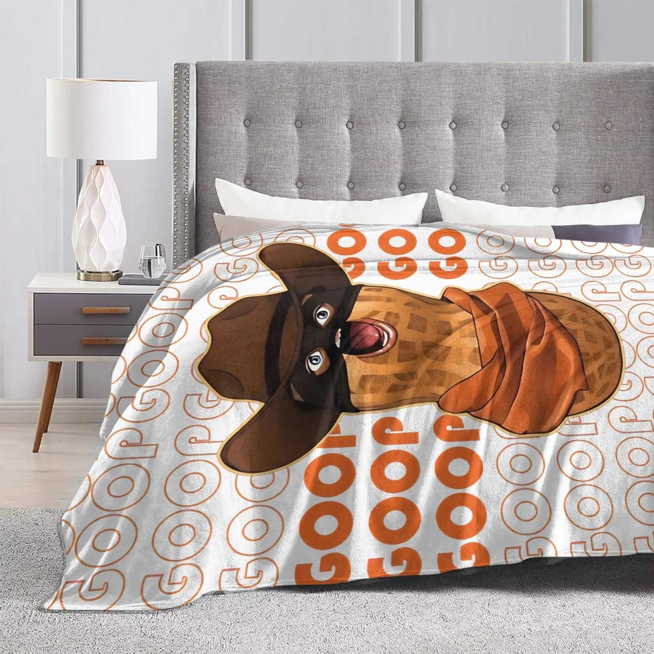 Burnt Peanut GOOP Meme Flannel Blanket 200x150cm Soft Cozy Throw Blanket Arc Raiders Inspired Funny Meme Plush Blanket for Couch Bed Home Decor Gift