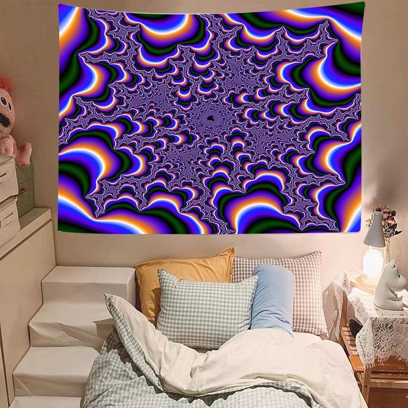 Psychedelic Swirl Design Tapestry, Tapestry Wall Hanging, Vibrant Polyester Wall Art for Living Room, Bedroom, Dorm Decor, Home Bedroom Decor, Perfect Birthday Gift, with Installation Kit