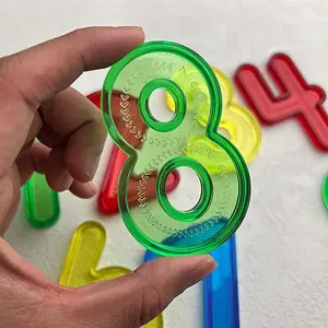 10pcs Random Color Number Glowing Table Accessories, Sensory Color Learning, Multi-Color Math Education Toy, Semi-Transparent, Classroom Use