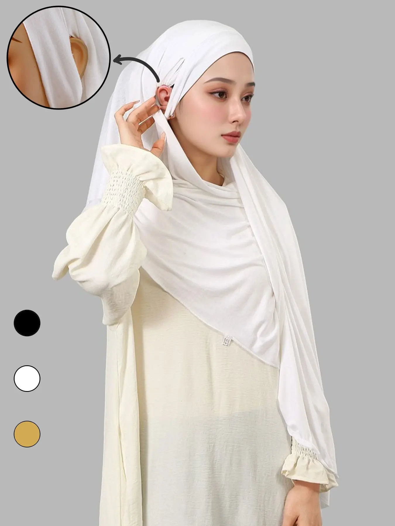 Lightweight Breathable Hijab, Tignon Scarf, Head Scarf, Ripped Design, Elegant Plain Surface, Easy to Wear, Ideal for Daily Use & Special Occasions