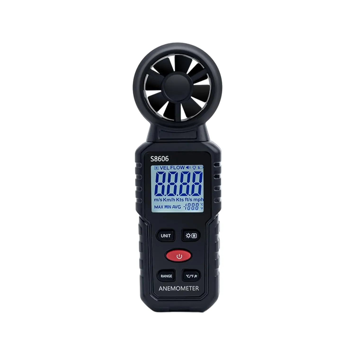 3 in 1 Handheld Digital Anemometer Wind Meter, High Precision Wind Speed Measuring, Digital Wind Speed Meter with Backlight for HVAC, Sailing, Fishing, and Indoor Outdoor Use