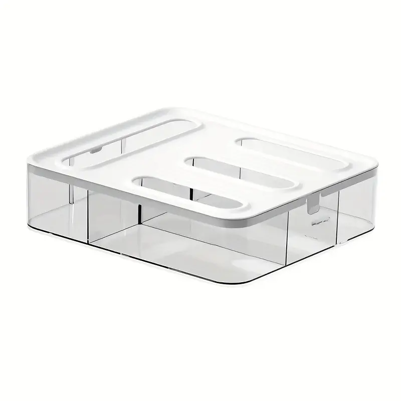Durable plastic drawer storage box (with cutting tools) - multi-compartment storage design for kitchen utensils, clothing and home finishing, saving space in cabinets, drawers and shelves