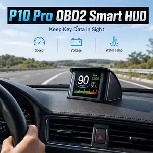 P10 Obd2 Smart Digital Dashboard, GPS Speedometer, Acceleration & Braking Test, Over-Speed Alarm, LCD Display, Fits All Vehicles
