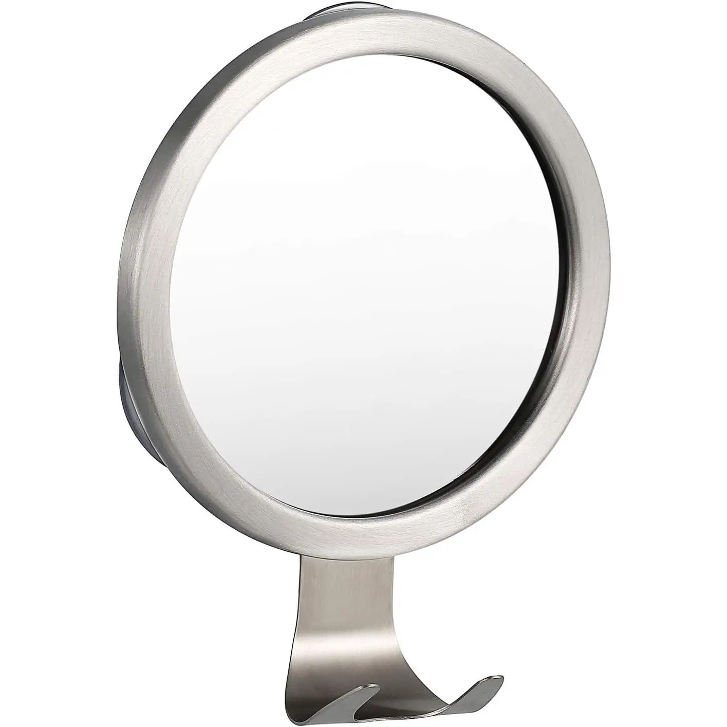 Modern Round Composite Fogless Shower Mirror with Powerful Lock Suction and Razor Holder for Shaving