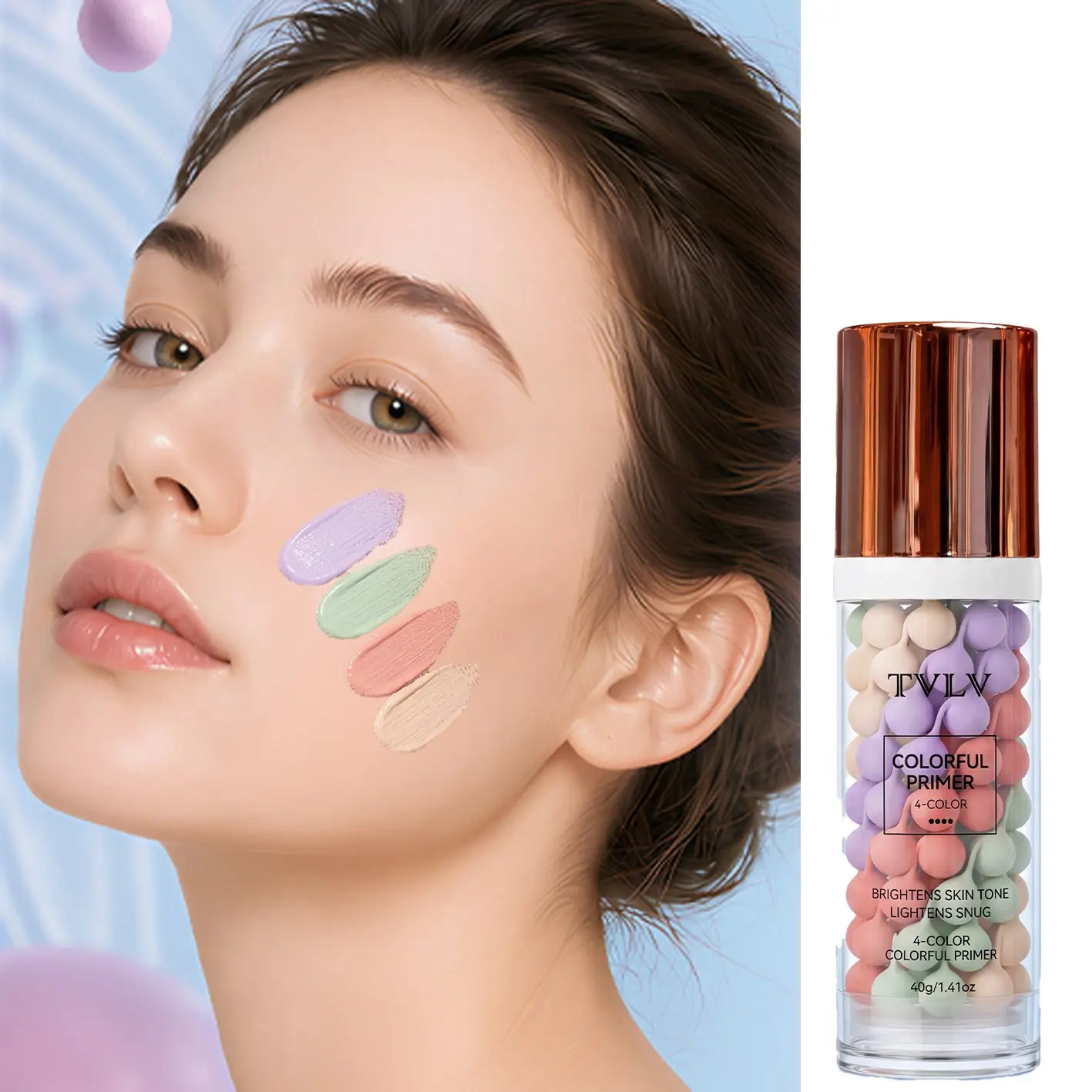 4-Color Protective Isolation Cream, Brightening & Oil-Control Moisturizer, Waterproof & Sweatproof Sunscreen Primer, Color Correcting Brightener
