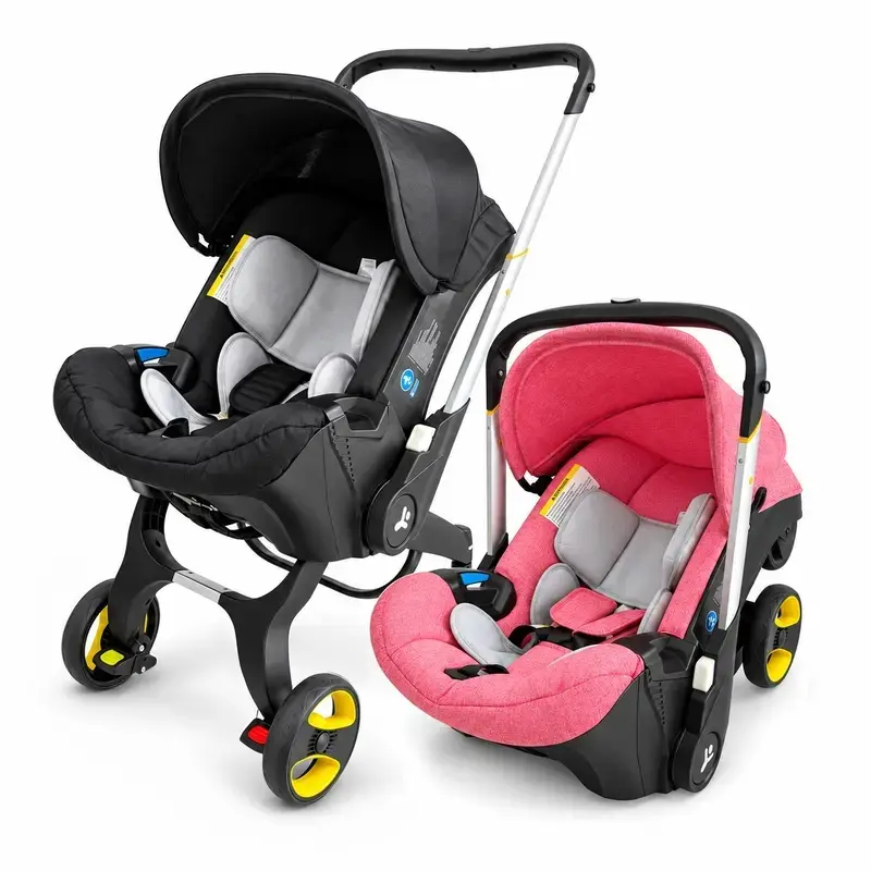 All-in-1 Convertible High-View Unisex Stroller - Latch Base-Free Baby Carriage with Reversible Seat, Sun Protection, Cooling Feature, Waterproof Lightweight Folding Travel Stroller for 0–24 Months Infants, Baby Items Mother's Day Gift familyfun
