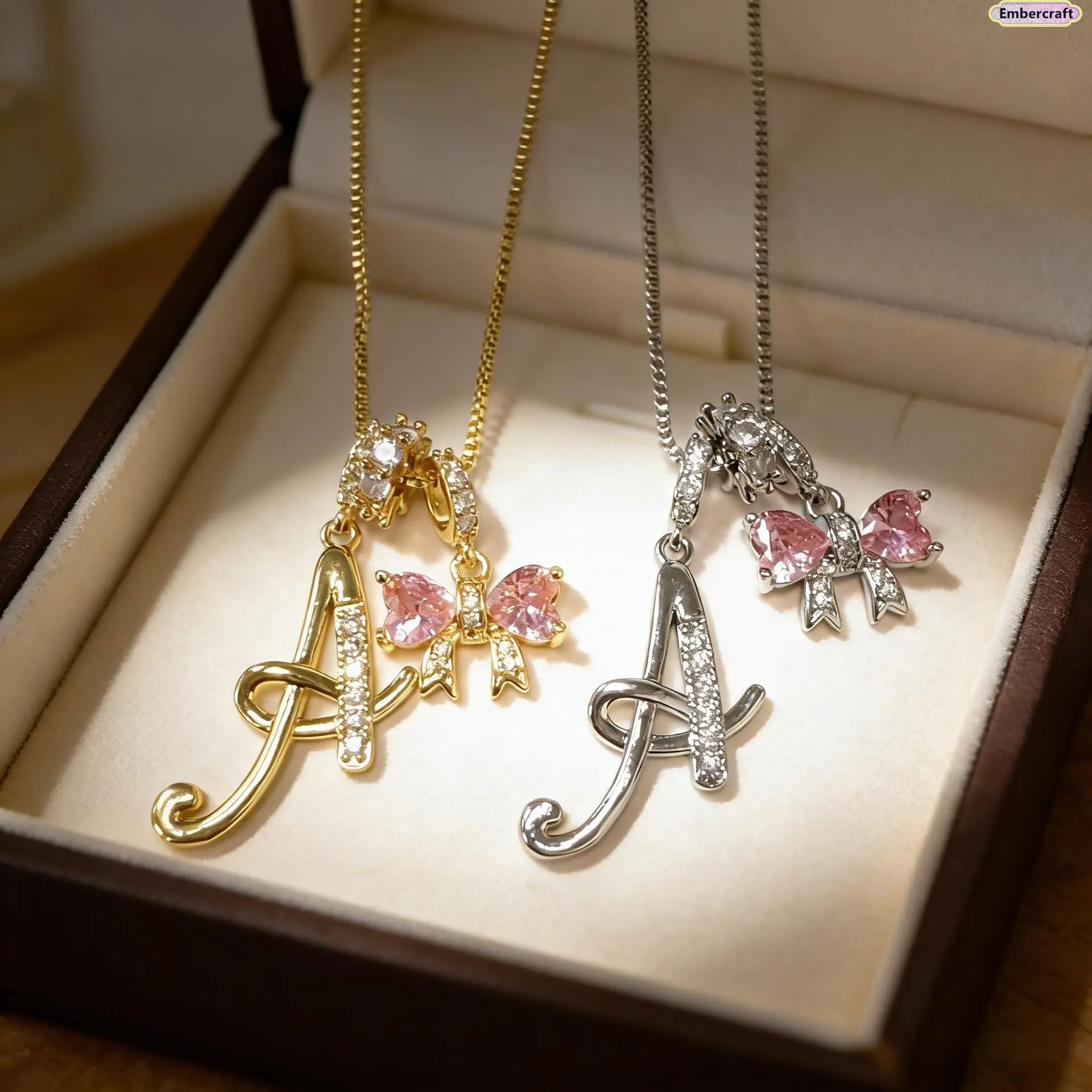 Dainty Initial Jewelry for Women with Rhinestone Bow Pendant, Gold-Tone Snake Chain, Exquisite Personalized Gift, Exquisite Jewelry Gift, Necklaces For Women, Initial Necklaces, Unisex Names, Custom Name Necklaces, Birthday Gift Jewelry